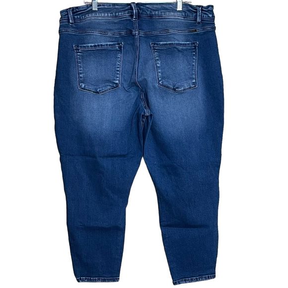 KanCan Women High Rise Curvy Fit Distressed Skinny Jean Blue Denim Dark Wash 22 - Picture 4 of 6